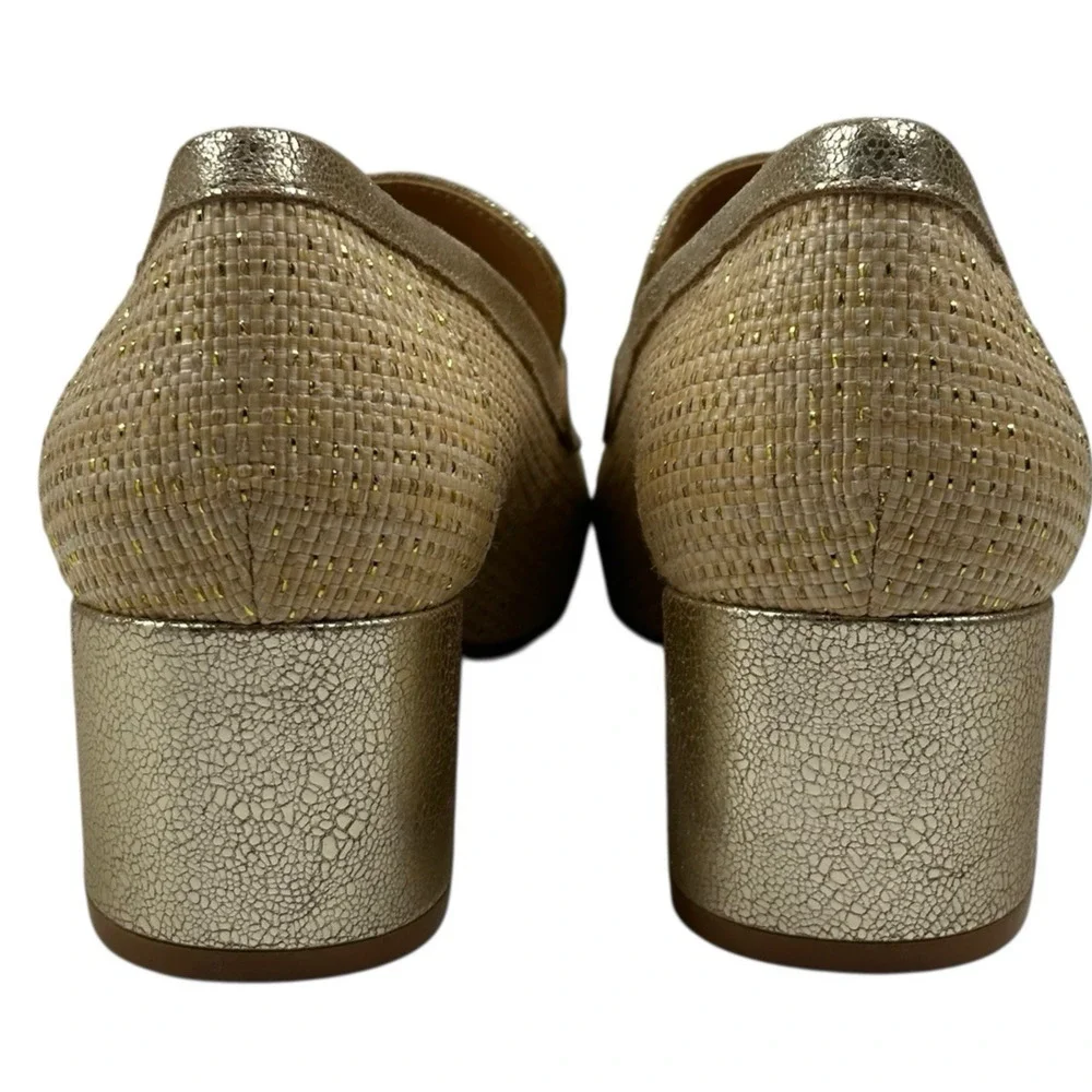 Donald Pliner Kressida Dress Loafer Pump Womens Size 8 Gold Metallic Tassel New